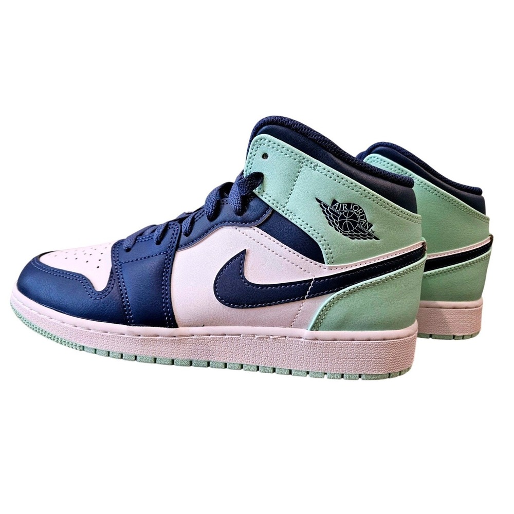 Air Jordan 1 Mid Mystic Navy Mint Foam 554725-413‎ GS Size 7Y / Womens 8.5